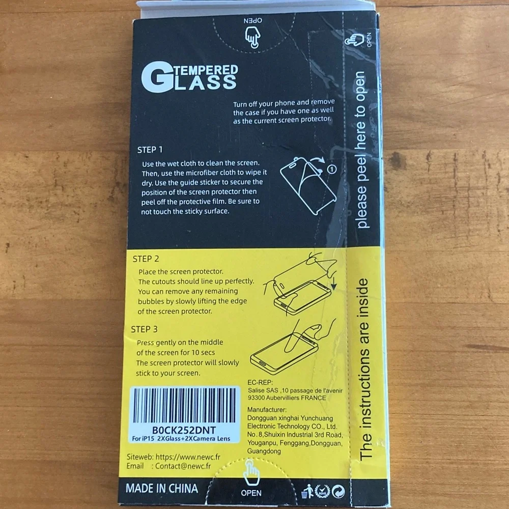 iPhone 15 Tempered Glass Screen Protector -